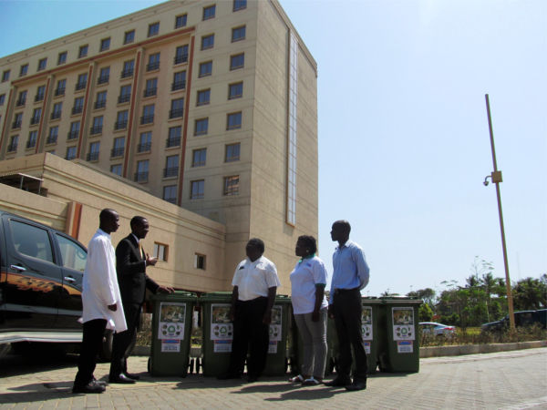 Jekora Ventures donating refuse bins to Movenpick Hotel